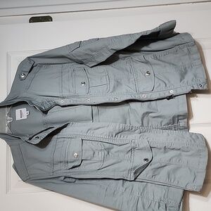 Kensie Light Gray Military Field Jacket